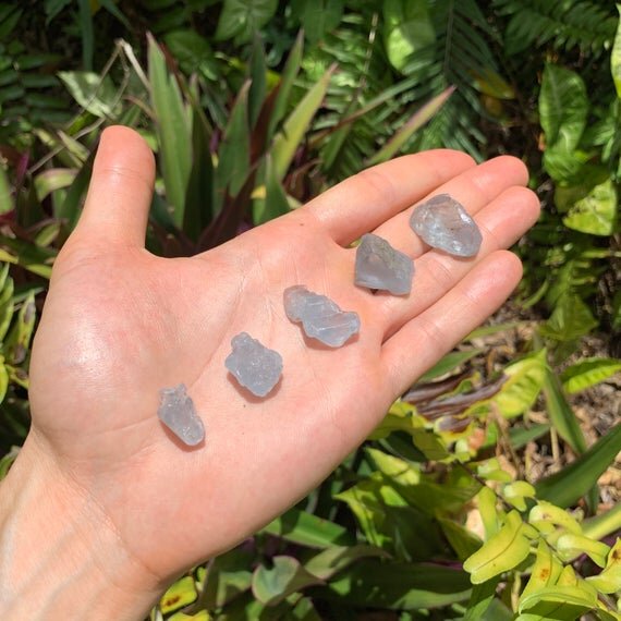 Celestite Raw Crystal Point Chunks (0.50-1 Inch - AA Grade - 80-160 Pieces Per Pound) Ethically Sourced from Madagascar - Beyond Bohemian