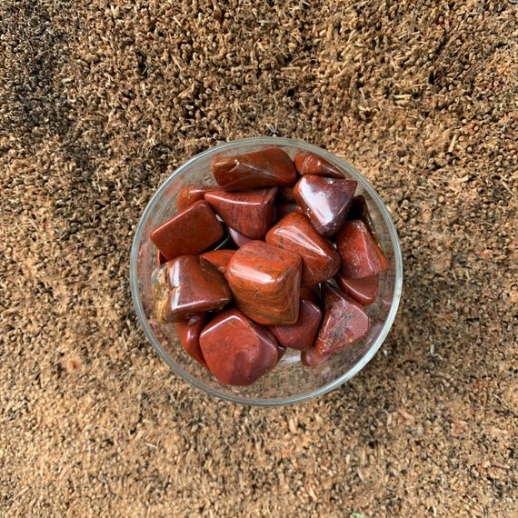 Red Jasper Tumbled Stones (0.75-1.25 Inch - AA Grade - 32-48 Pieces Per Pound) Ethically Sourced from Madagascar - Beyond Bohemian