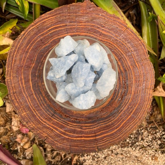 Blue Calcite Raw Stones (1-2 Inch - A Grade - 12-20 Pieces Per Pound) Ethically Sourced from Madagascar - Beyond Bohemian