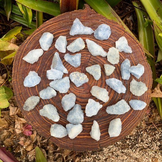 Blue Calcite Raw Stones (1-2 Inch - A Grade - 12-20 Pieces Per Pound) Ethically Sourced from Madagascar - Beyond Bohemian