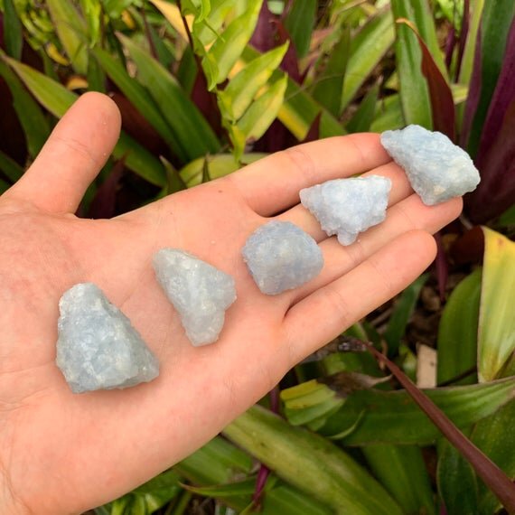 Blue Calcite Raw Stones (1-2 Inch - A Grade - 12-20 Pieces Per Pound) Ethically Sourced from Madagascar - Beyond Bohemian