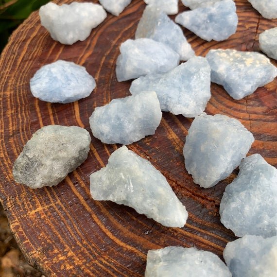 Blue Calcite Raw Stones (1-2 Inch - A Grade - 12-20 Pieces Per Pound) Ethically Sourced from Madagascar - Beyond Bohemian