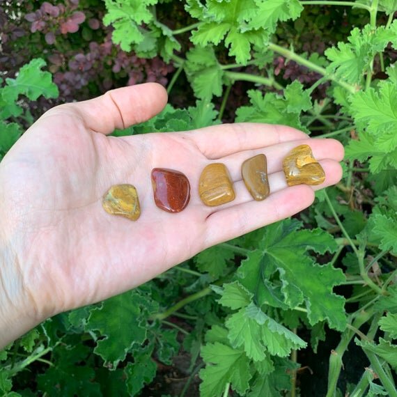 Yellow Jasper Tumbled Stones (0.50-1 Inch - AA Grade - 64-128 Pieces Per Pound) Ethically Sourced from Madagascar - Beyond Bohemian