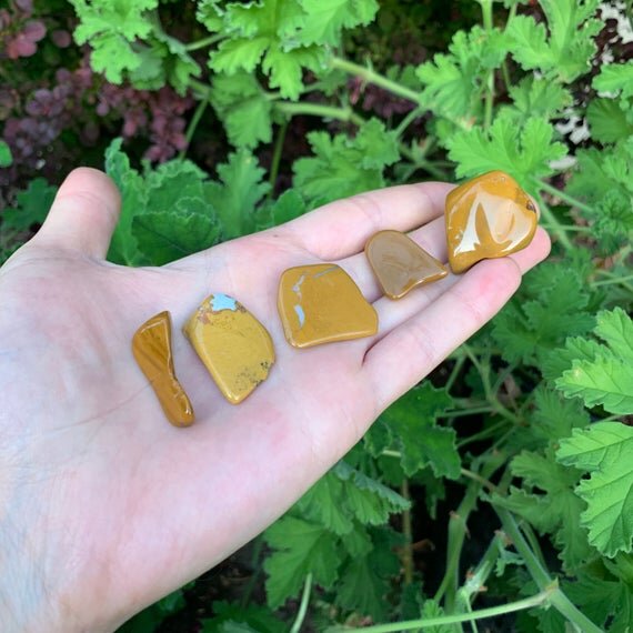 Yellow Jasper Tumbled Stones (0.75-1.25 Inch - AA Grade - 32-64 Pieces Per Pound) Ethically Sourced from Madagascar - Beyond Bohemian