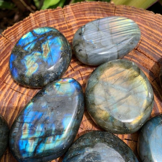 Labradorite Palm Stones (1.50-3 Inch - AAA Grade - 6-10 Pieces Per Kilogram) Ethically Sourced from Madagascar - Beyond Bohemian