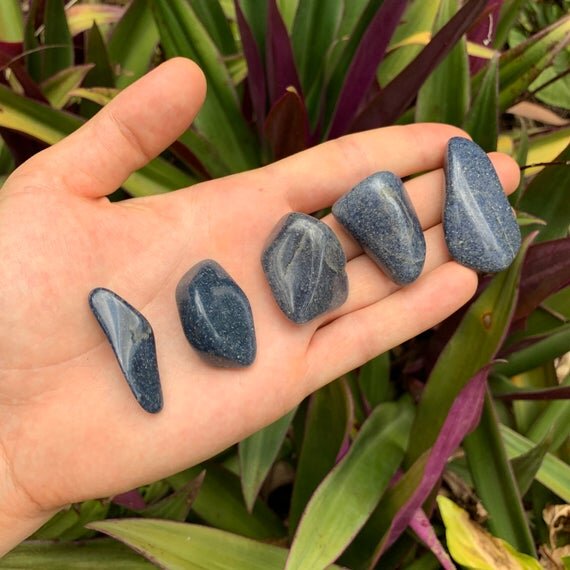Lazulite Tumbled Stones (1-1.50 Inch - AA Grade - 16-32 Pieces Per Pound) Ethically Sourced from Madagascar - Beyond Bohemian