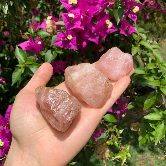 Rose Quartz Raw Crystals (1.50-3 Inch - A Grade - 3-4 Pieces Per Pound) Ethically Sourced from South Dakota - Beyond Bohemian