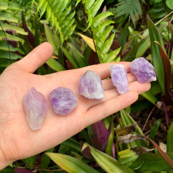 Amethyst Raw Crystals (1-2 Inch - A Grade - 12-20 Pieces Per Pound) Ethically Sourced from Madagascar - Beyond Bohemian