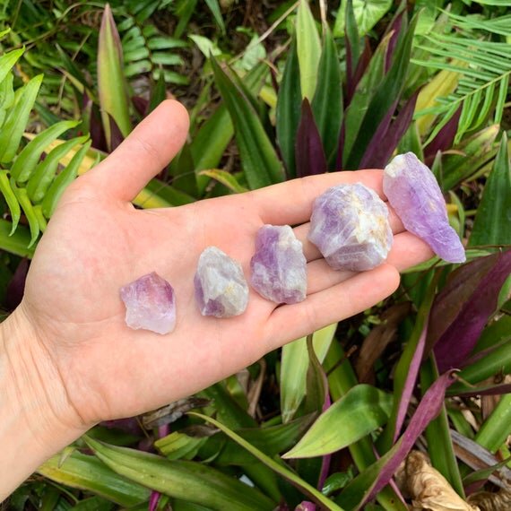Amethyst Raw Crystals (1-2 Inch - A Grade - 12-20 Pieces Per Pound) Ethically Sourced from Madagascar - Beyond Bohemian