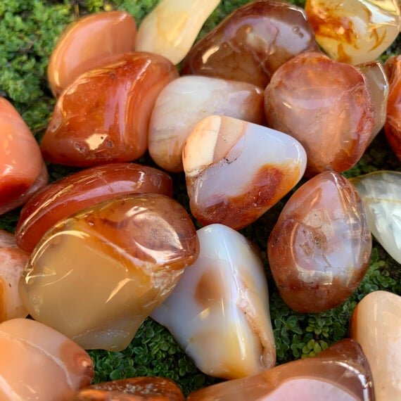 Carnelian Tumbled Stones (0.75-1.50 Inch - AA Grade - 32-48 Pieces Per Pound) Ethically Sourced from Madagascar - Beyond Bohemian