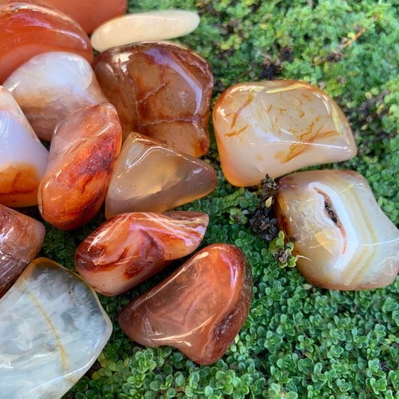 Carnelian Tumbled Stones (0.75-1.50 Inch - AA Grade - 32-48 Pieces Per Pound) Ethically Sourced from Madagascar - Beyond Bohemian
