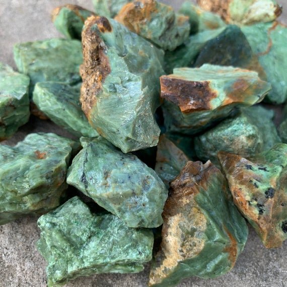 Chrysoprase Raw Stones (1-2 Inch - A Grade - 12-20 Pieces Per Pound) Ethically Sourced from Madagascar - Beyond Bohemian