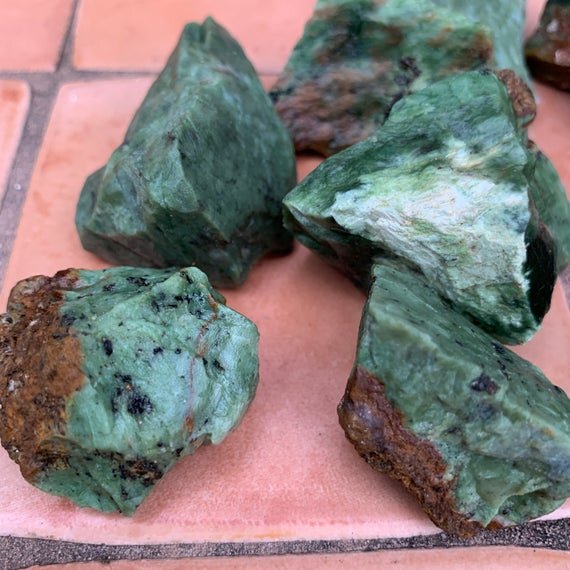 Chrysoprase Raw Stones (1-2 Inch - A Grade - 12-20 Pieces Per Pound) Ethically Sourced from Madagascar - Beyond Bohemian