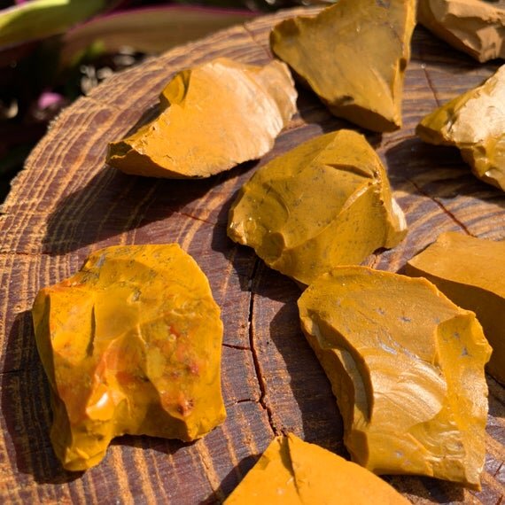 Yellow Jasper Raw Stones (1-2 Inch - AA Grade - 12-20 Pieces Per Pound) Ethically Sourced from Madagascar - Beyond Bohemian