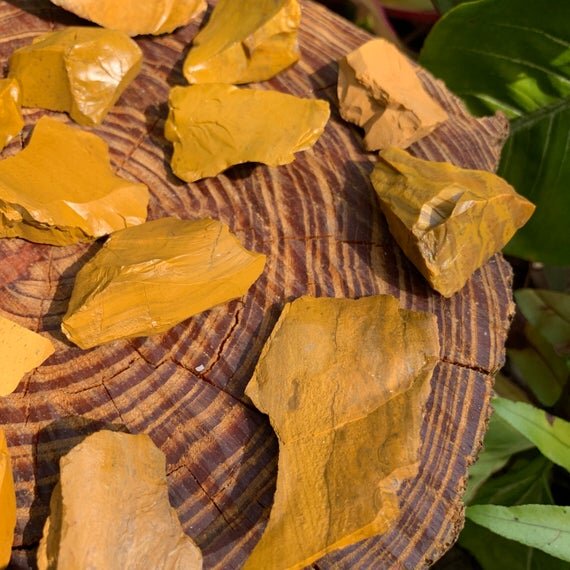 Yellow Jasper Raw Stones (1-2 Inch - AA Grade - 12-20 Pieces Per Pound) Ethically Sourced from Madagascar - Beyond Bohemian