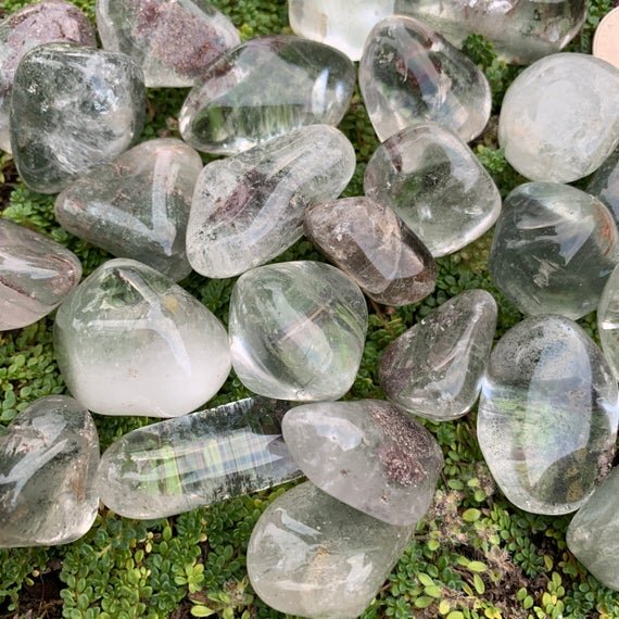 Lodolite Tumbled Stones (1-1.50 Inch - AA Grade - 24-40 Pieces Per Pound) Ethically Sourced from Brazil - Beyond Bohemian