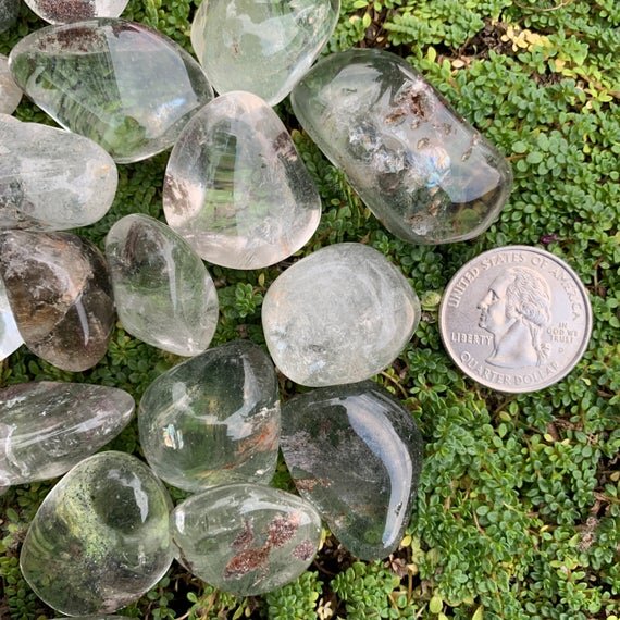 Lodolite Tumbled Stones (1-1.50 Inch - AA Grade - 24-40 Pieces Per Pound) Ethically Sourced from Brazil - Beyond Bohemian