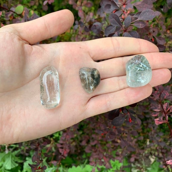 Lodolite Tumbled Stones (1-1.50 Inch - AA Grade - 24-40 Pieces Per Pound) Ethically Sourced from Brazil - Beyond Bohemian