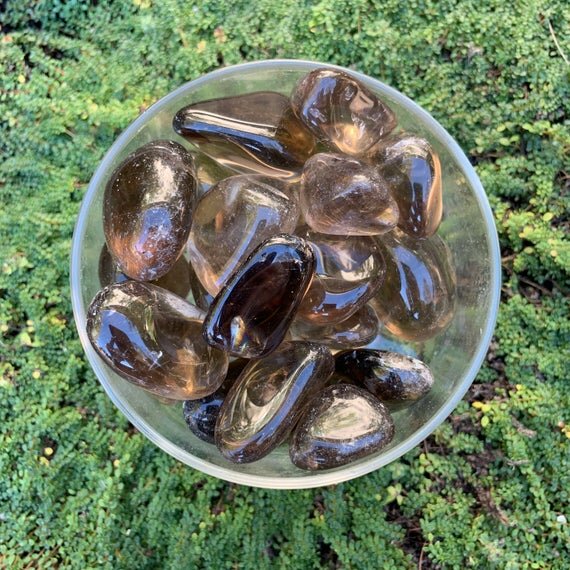 Smoky Quartz Tumbled Stones (1-1.50 Inch - AAA Grade - 24-40 Pieces Per Pound) Ethically Sourced from Brazil - Beyond Bohemian
