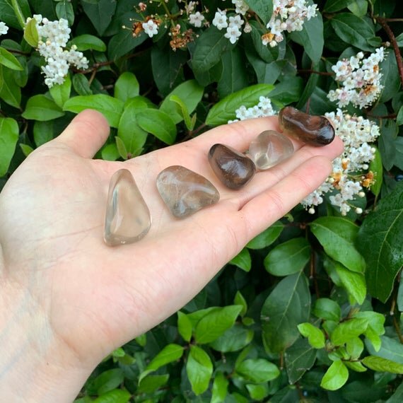 Smoky Quartz Tumbled Stones (1-1.50 Inch - AAA Grade - 24-40 Pieces Per Pound) Ethically Sourced from Brazil - Beyond Bohemian