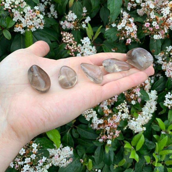 Smoky Quartz Tumbled Stones (1-1.50 Inch - AAA Grade - 24-40 Pieces Per Pound) Ethically Sourced from Brazil - Beyond Bohemian