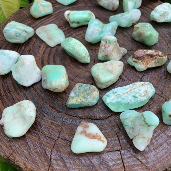 Chrysoprase Tumbled Stones (1-1.50 Inch - A Grade - 24-40 Pieces Per Pound) Ethically Sourced from Brazil - Beyond Bohemian