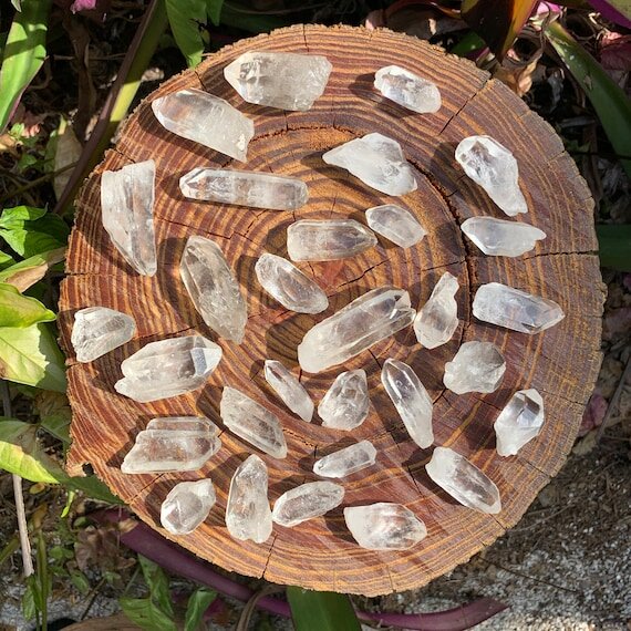 Lemurian Quartz Raw Crystal Points (1-2 Inch - AA Grade - 24-48 Pieces Per Pound) Ethically Sourced from Brazil - Beyond Bohemian
