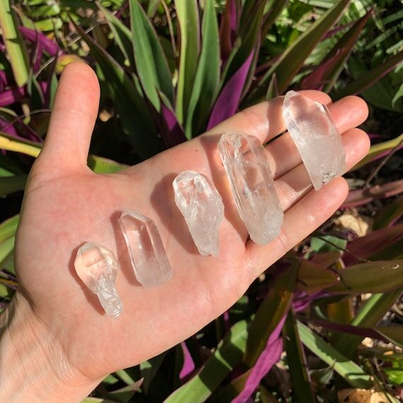 Lemurian Quartz Raw Crystal Points (1-2 Inch - AA Grade - 24-48 Pieces Per Pound) Ethically Sourced from Brazil - Beyond Bohemian