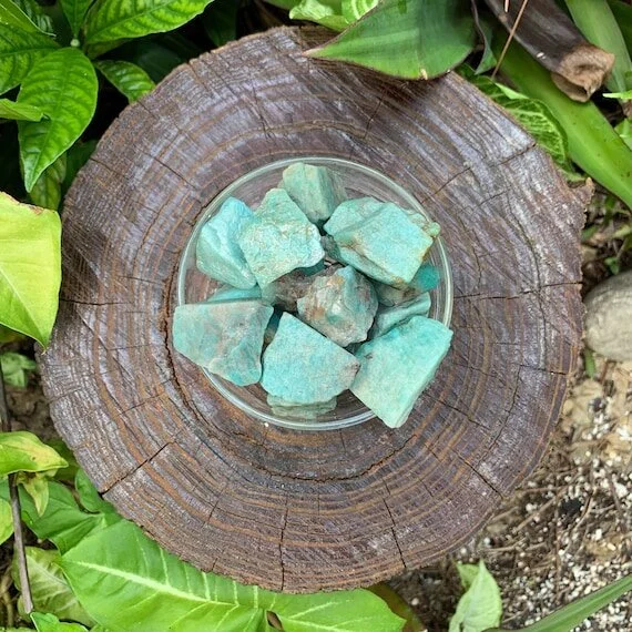 Amazonite Raw Stones (1-2 Inch - AA Grade - 16-32 Pieces Per Pound) Ethically Sourced from Canada - Beyond Bohemian
