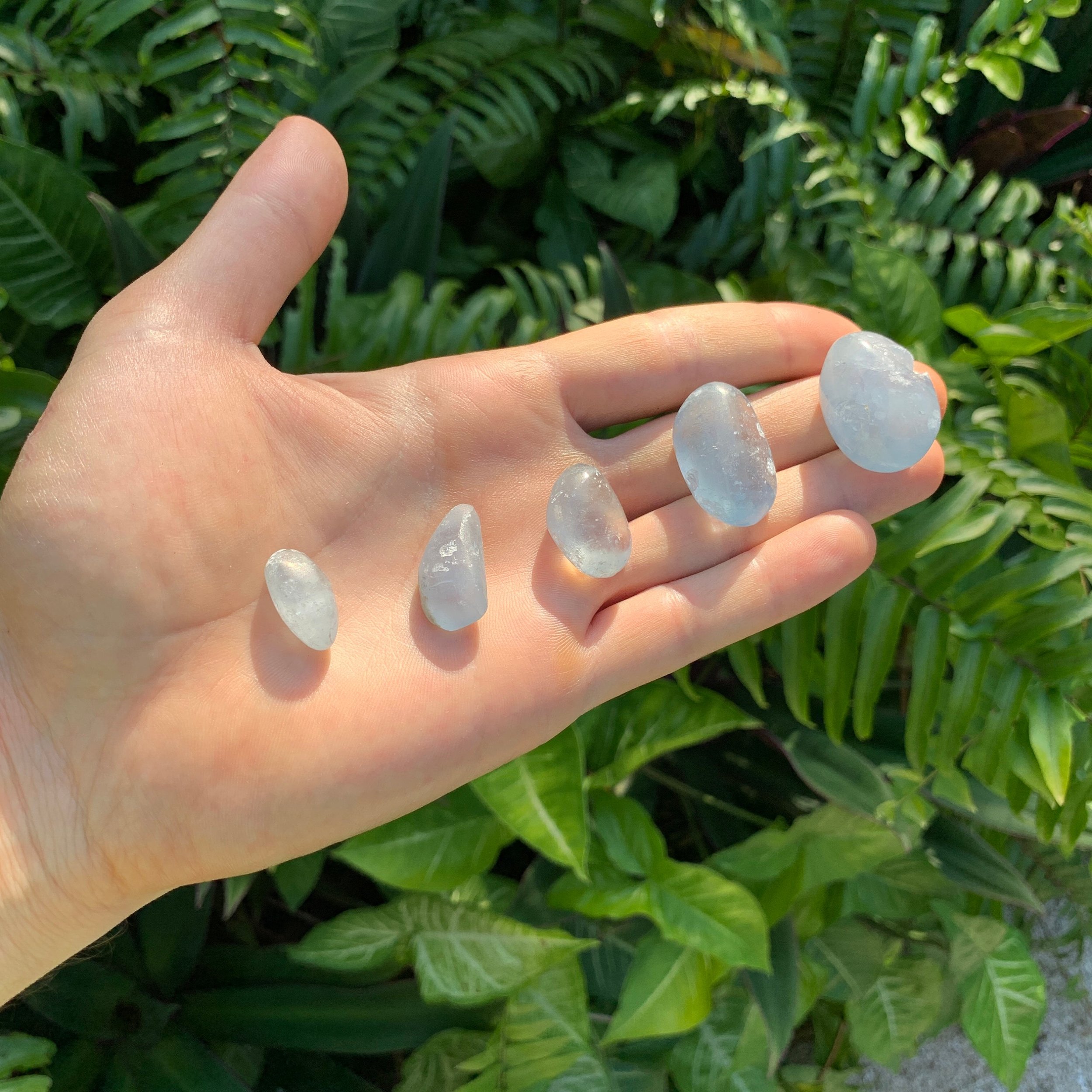 Celestite Hand Polished Stones (0.75-1.50 Inch - AA Grade - 24-40 Pieces Per Pound) Ethically Sourced from Madagascar - Beyond Bohemian