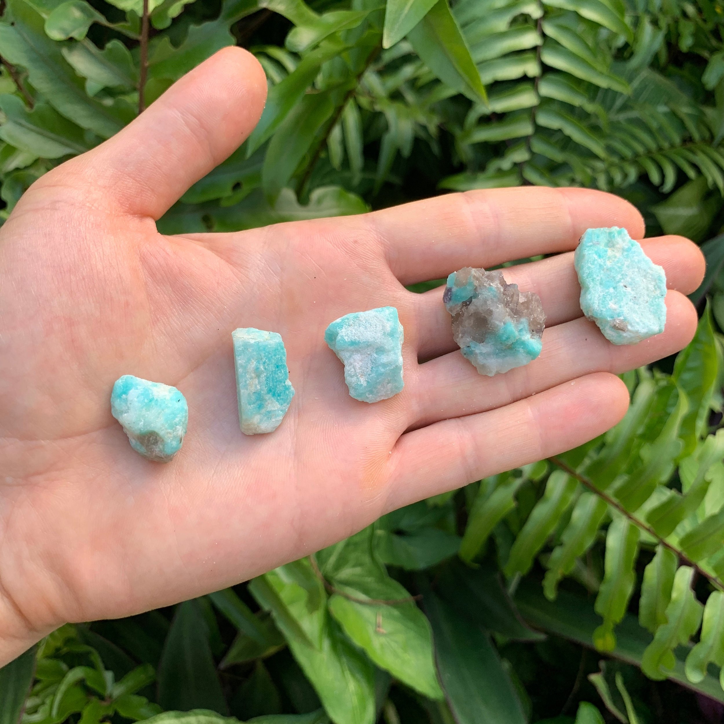 Amazonite Raw Stones (0.50-1.50 Inch - AA Grade - 32-64 Pieces Per Pound) Ethically Sourced from Madagascar - Beyond Bohemian
