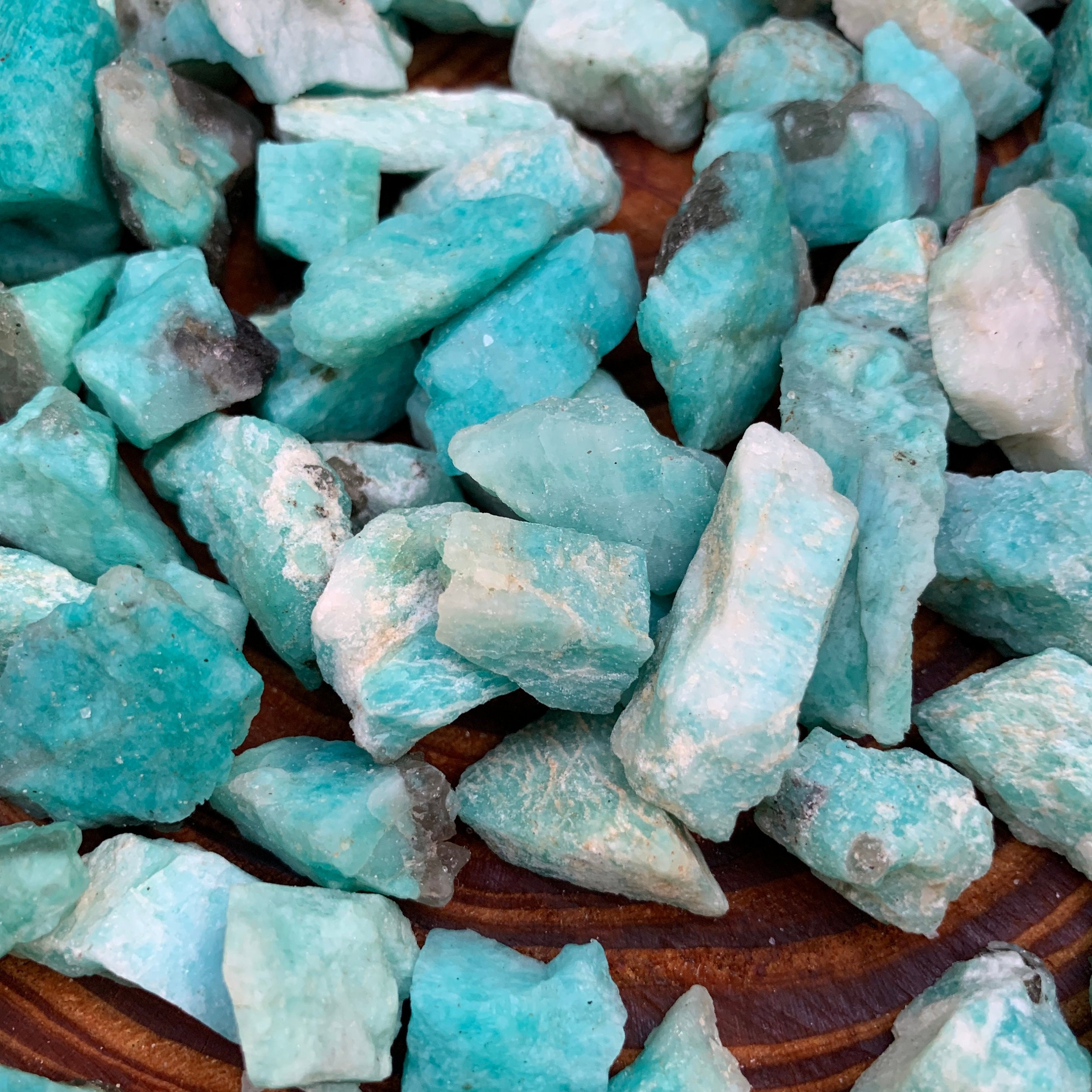 Amazonite Raw Stones (0.50-1.50 Inch - AA Grade - 32-64 Pieces Per Pound) Ethically Sourced from Madagascar - Beyond Bohemian