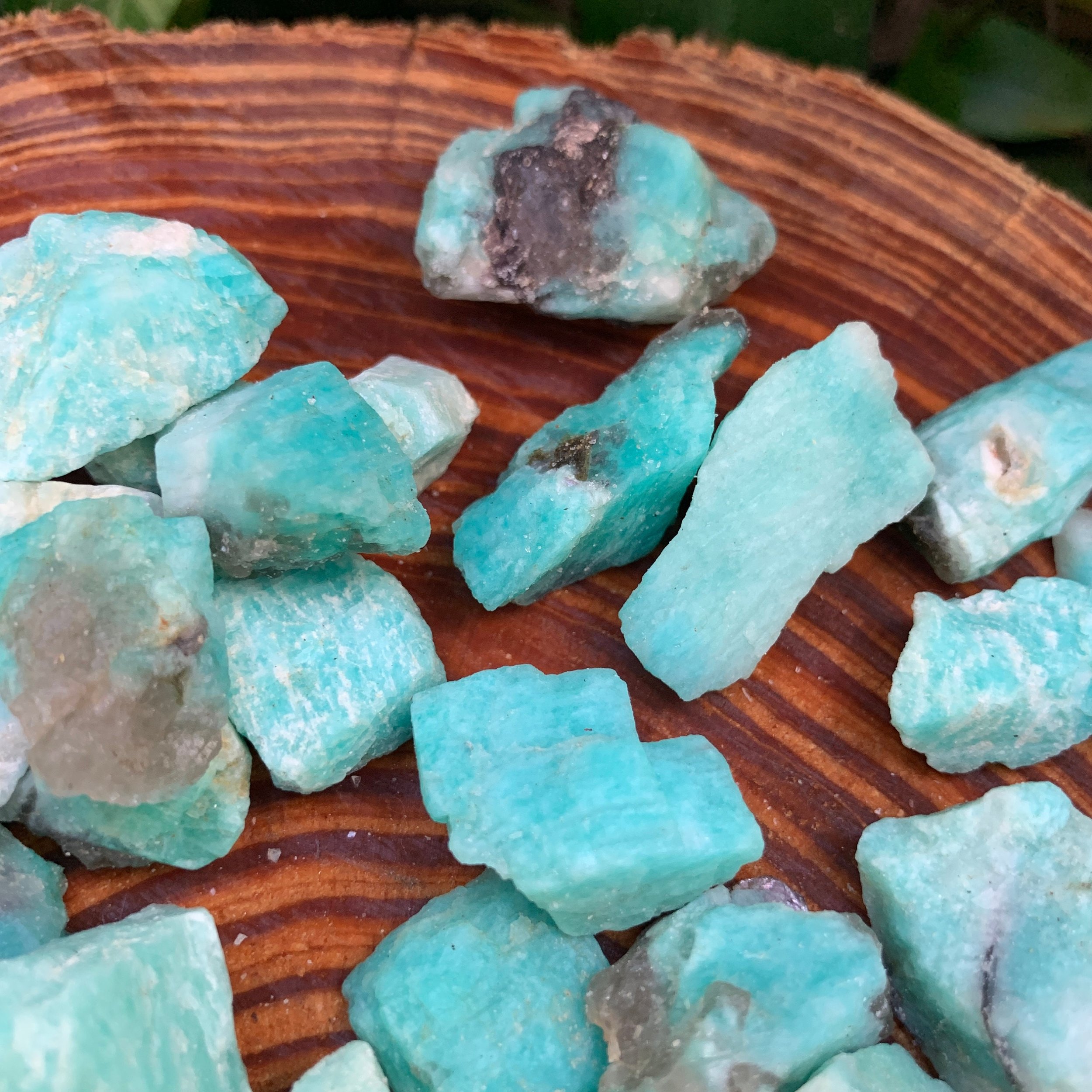 Amazonite Raw Stones (0.50-1.50 Inch - AA Grade - 32-64 Pieces Per Pound) Ethically Sourced from Madagascar - Beyond Bohemian