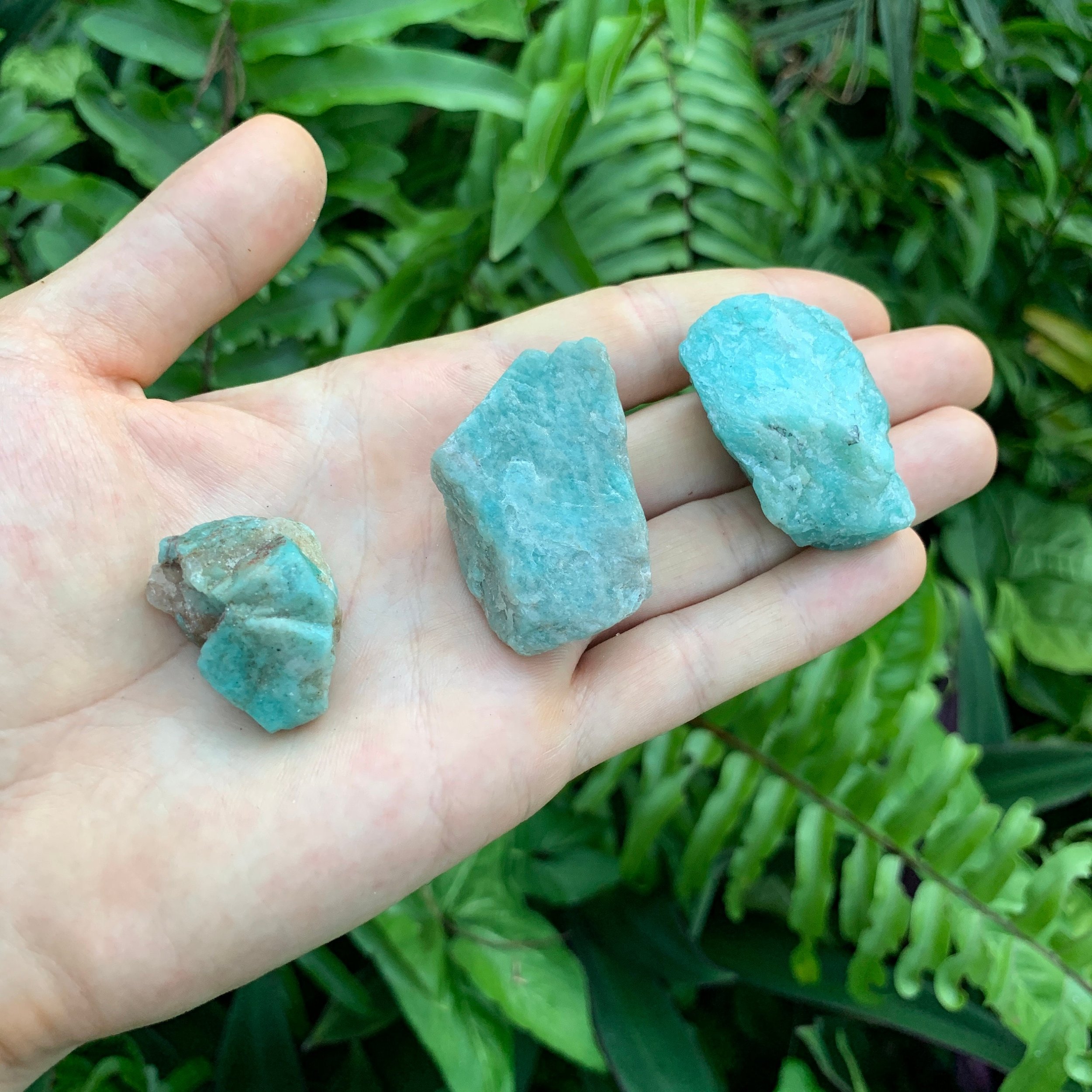 Amazonite Raw Stones (1-2 Inch - A Grade - 12-20 Pieces Per Pound) Ethically Sourced from Mozambique - Beyond Bohemian