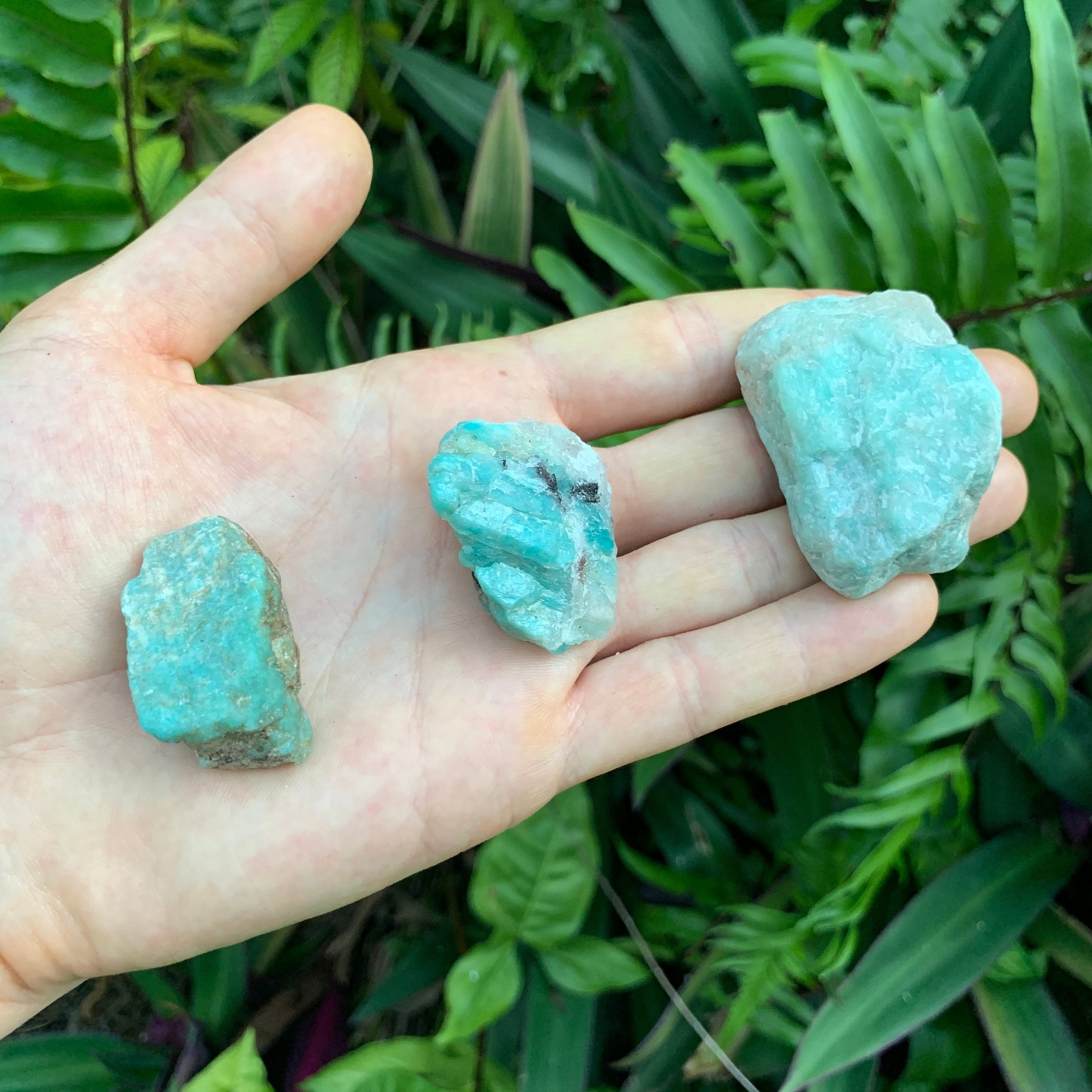 Amazonite Raw Stones (1-2 Inch - A Grade - 12-20 Pieces Per Pound) Ethically Sourced from Mozambique - Beyond Bohemian