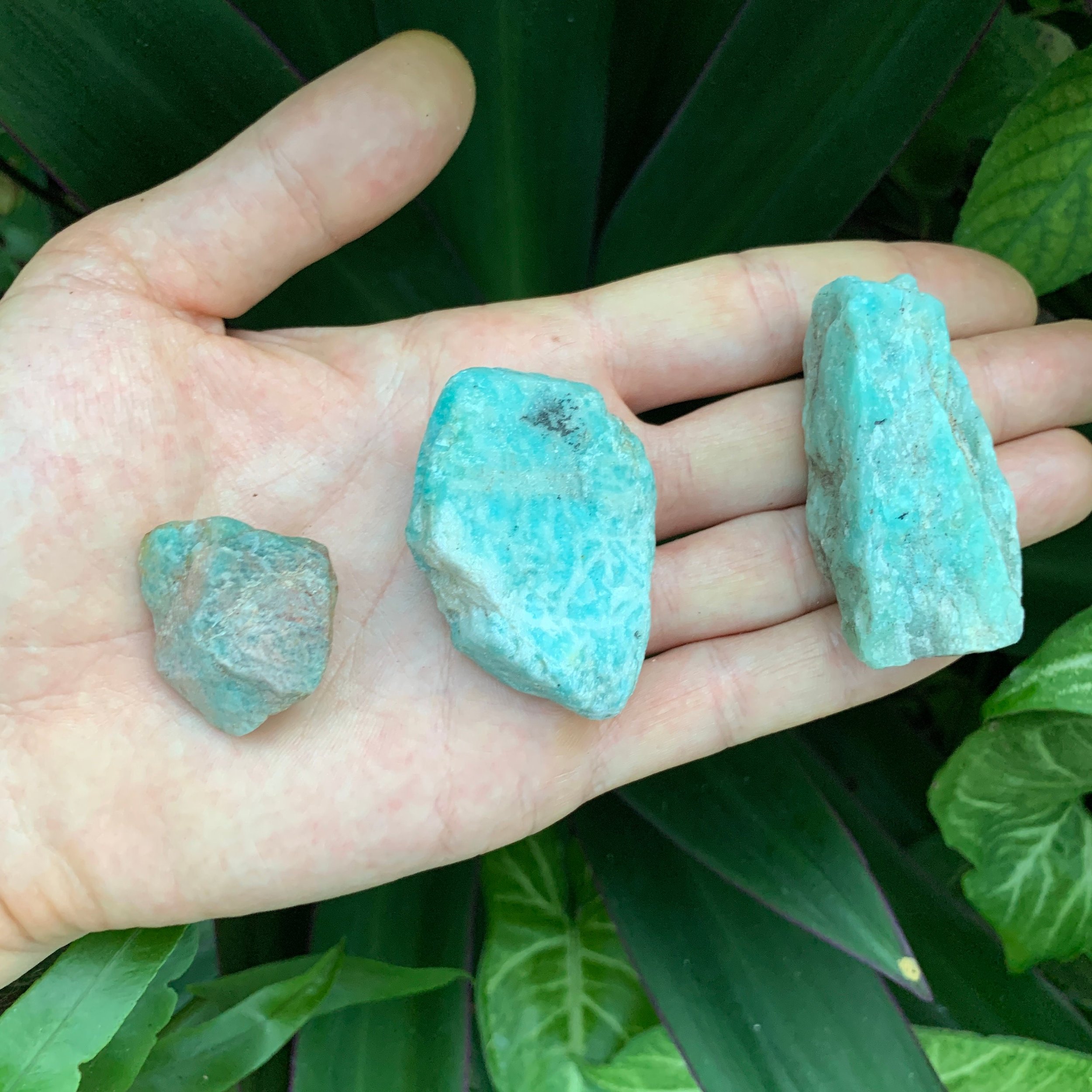 Amazonite Raw Stones (1-2 Inch - A Grade - 12-20 Pieces Per Pound) Ethically Sourced from Mozambique - Beyond Bohemian