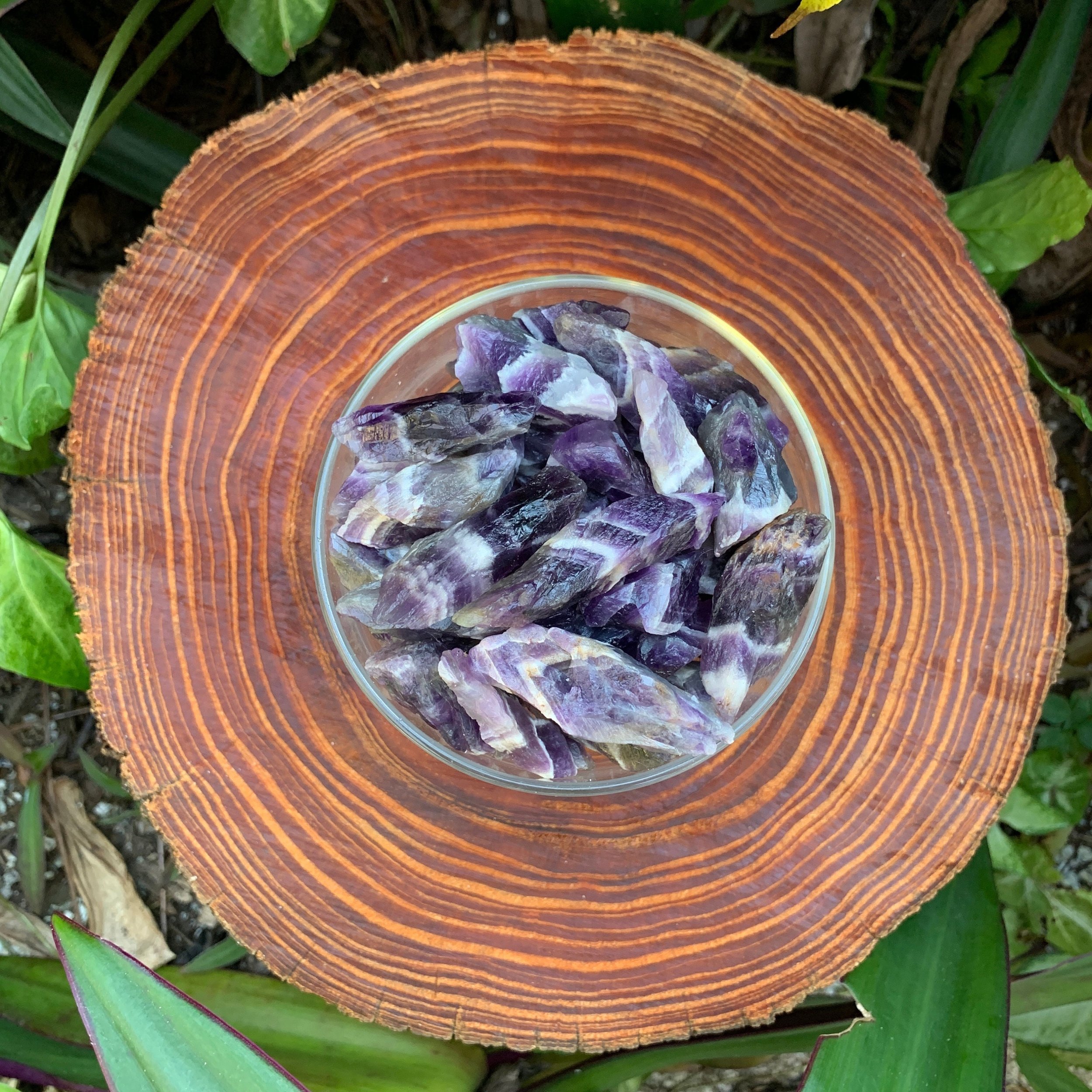 Chevron Amethyst Raw Crystals (0.50-1.50 Inch - AA Grade - 32-64 Pieces Per Pound) Ethically Sourced from Zambia - Beyond Bohemian