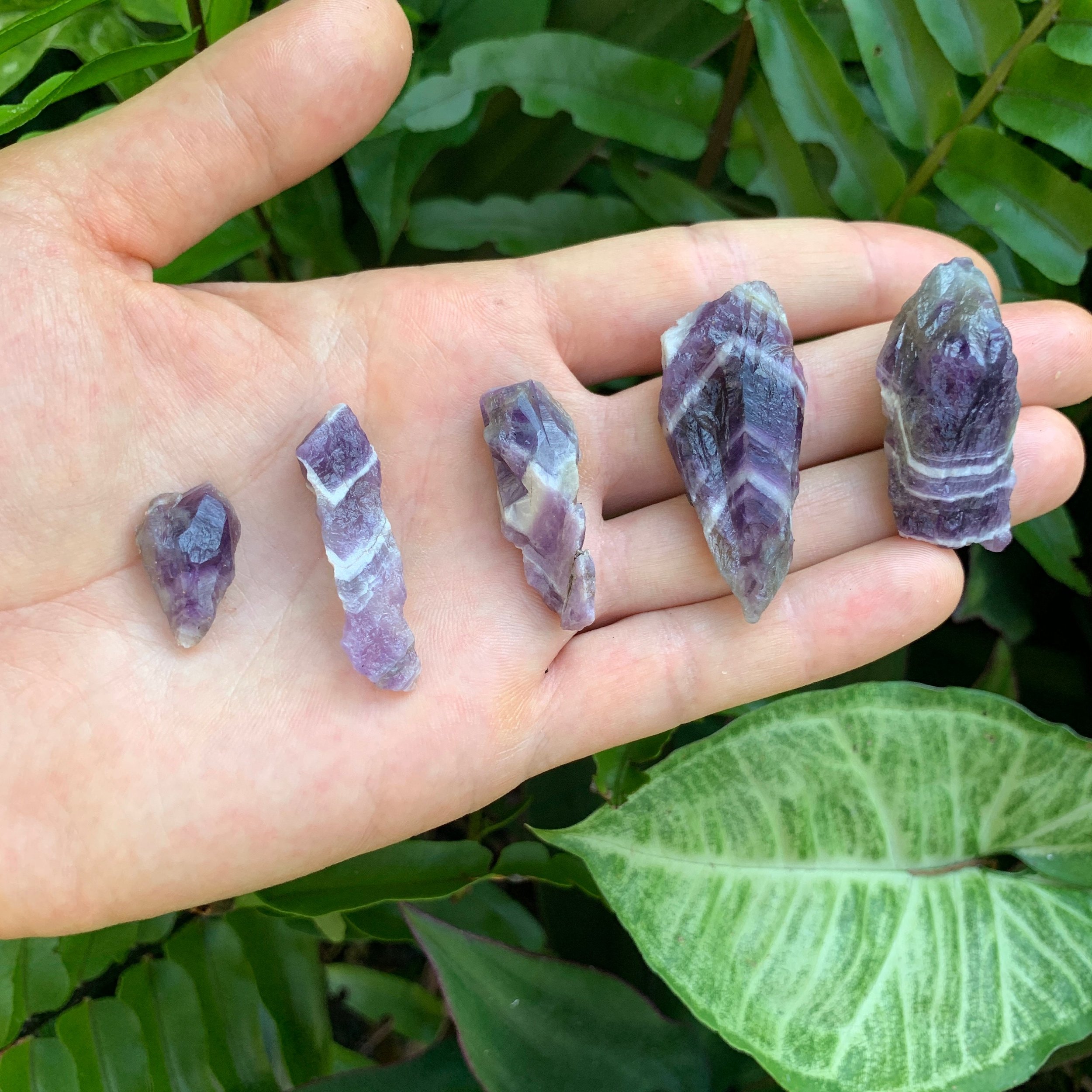 Chevron Amethyst Raw Crystals (0.50-1.50 Inch - AA Grade - 32-64 Pieces Per Pound) Ethically Sourced from Zambia - Beyond Bohemian