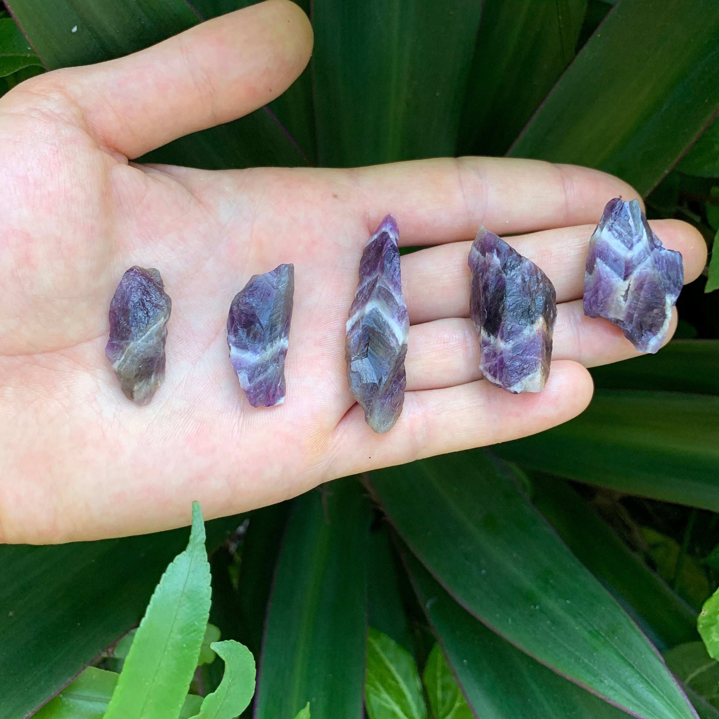 Chevron Amethyst Raw Crystals (0.50-1.50 Inch - AA Grade - 32-64 Pieces Per Pound) Ethically Sourced from Zambia - Beyond Bohemian