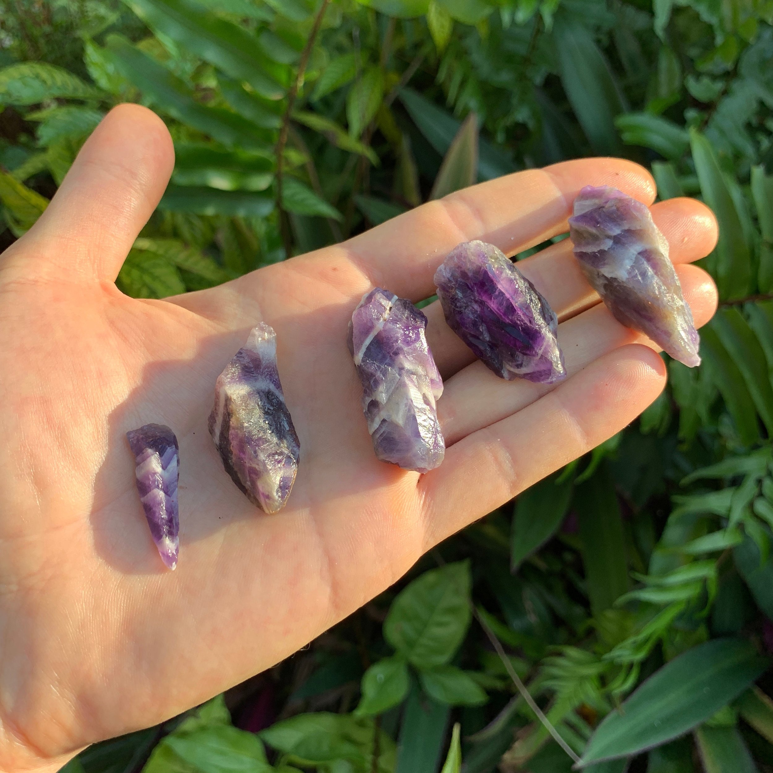 Chevron Amethyst Raw Crystals (0.50-1.50 Inch - AA Grade - 32-64 Pieces Per Pound) Ethically Sourced from Zambia - Beyond Bohemian