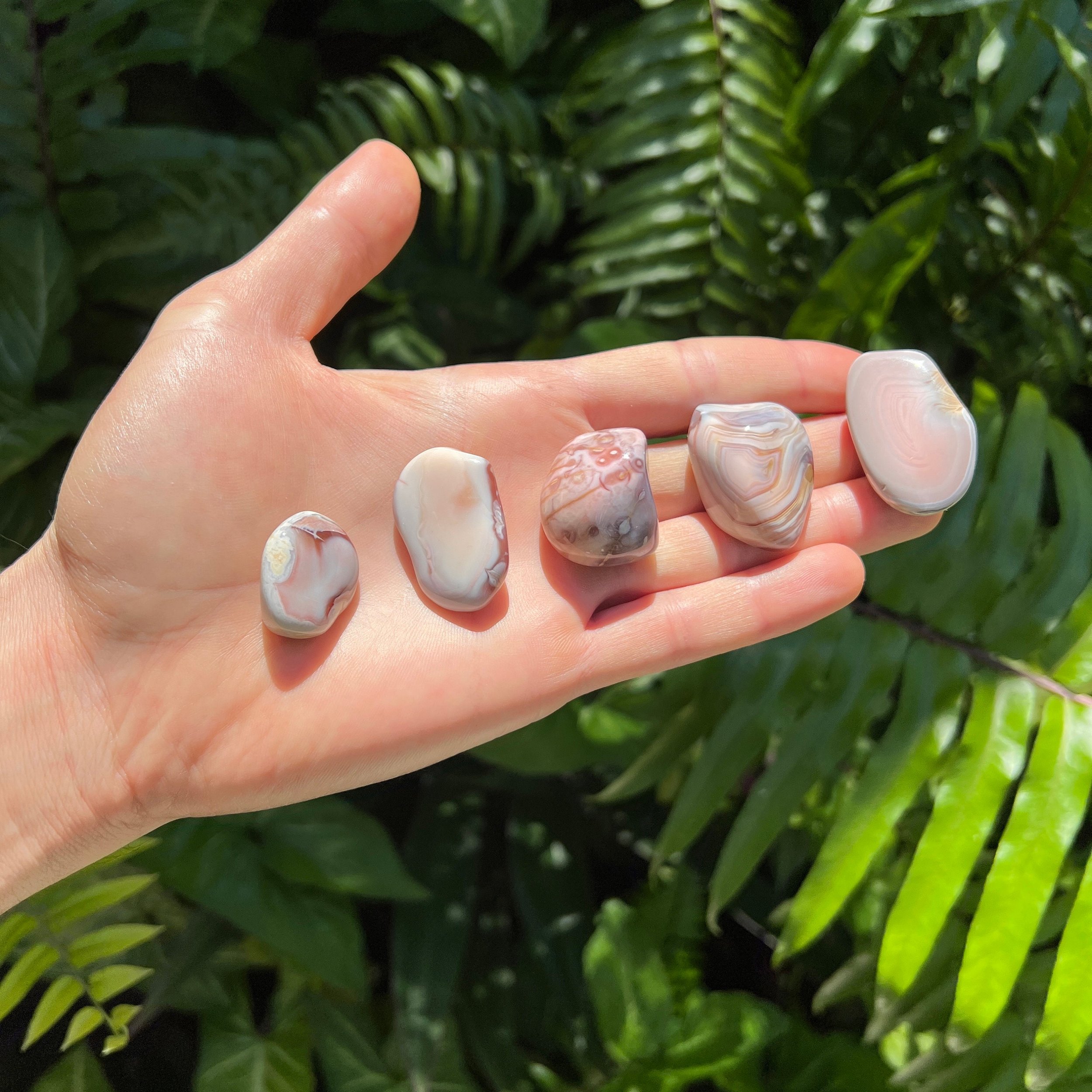 Pink Agate Tumbled Stones (1-1.50 Inch - AA Grade - 24-40 Pieces Per Pound) Ethically Sourced from Botswana - Beyond Bohemian