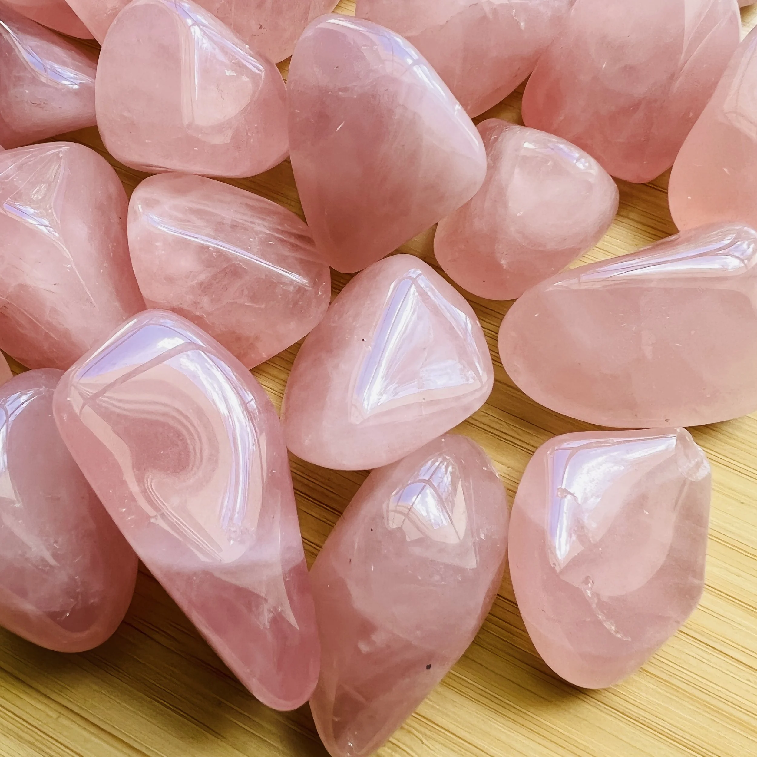 Rose Quartz Tumbled Stones (1-1.50 Inch - AA Grade - 32-48 Pieces Per Pound) Ethically Sourced from Madagascar - Beyond Bohemian