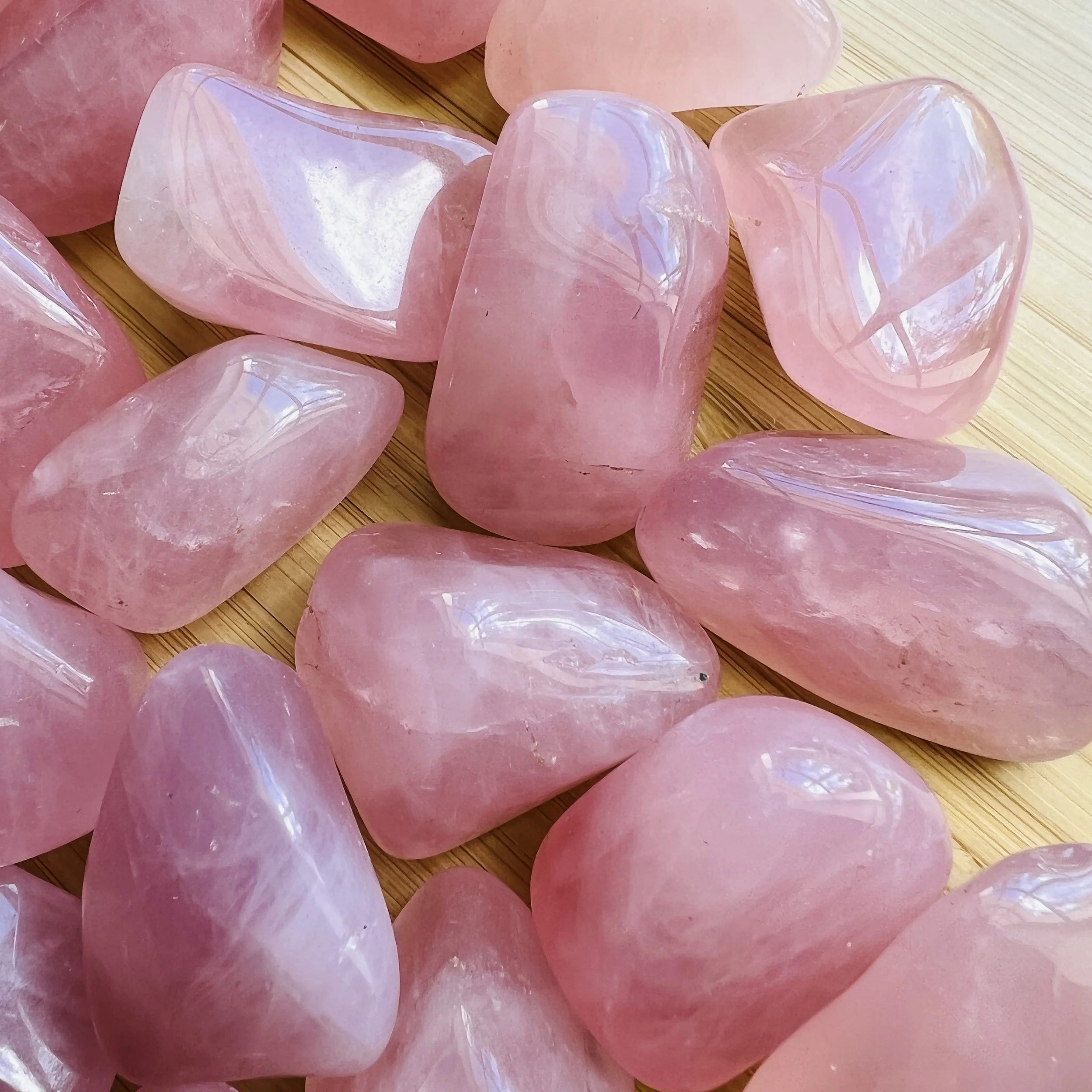 Rose Quartz Tumbled Stones (1-1.50 Inch - AA Grade - 32-48 Pieces Per Pound) Ethically Sourced from Madagascar - Beyond Bohemian