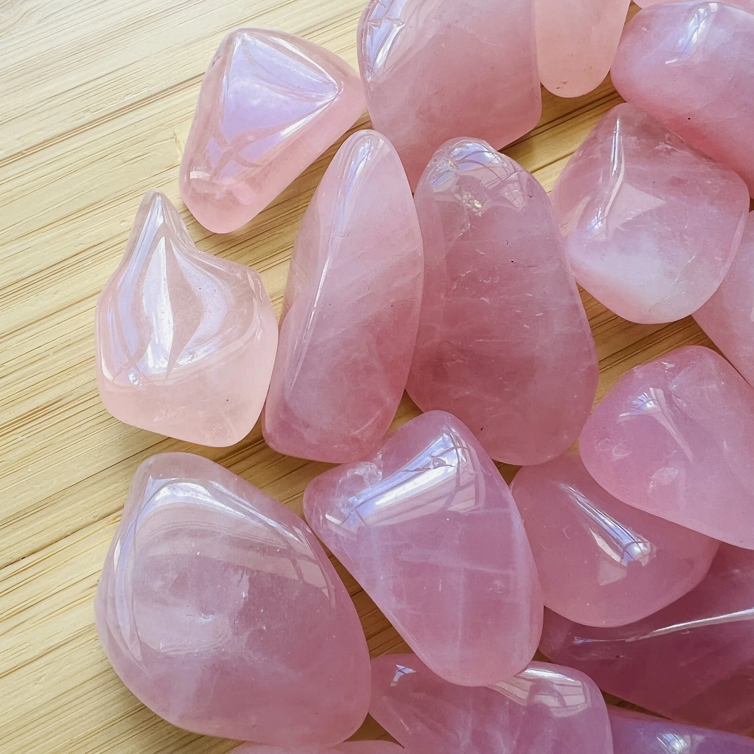 Rose Quartz Tumbled Stones (1-1.50 Inch - AA Grade - 32-48 Pieces Per Pound) Ethically Sourced from Madagascar - Beyond Bohemian