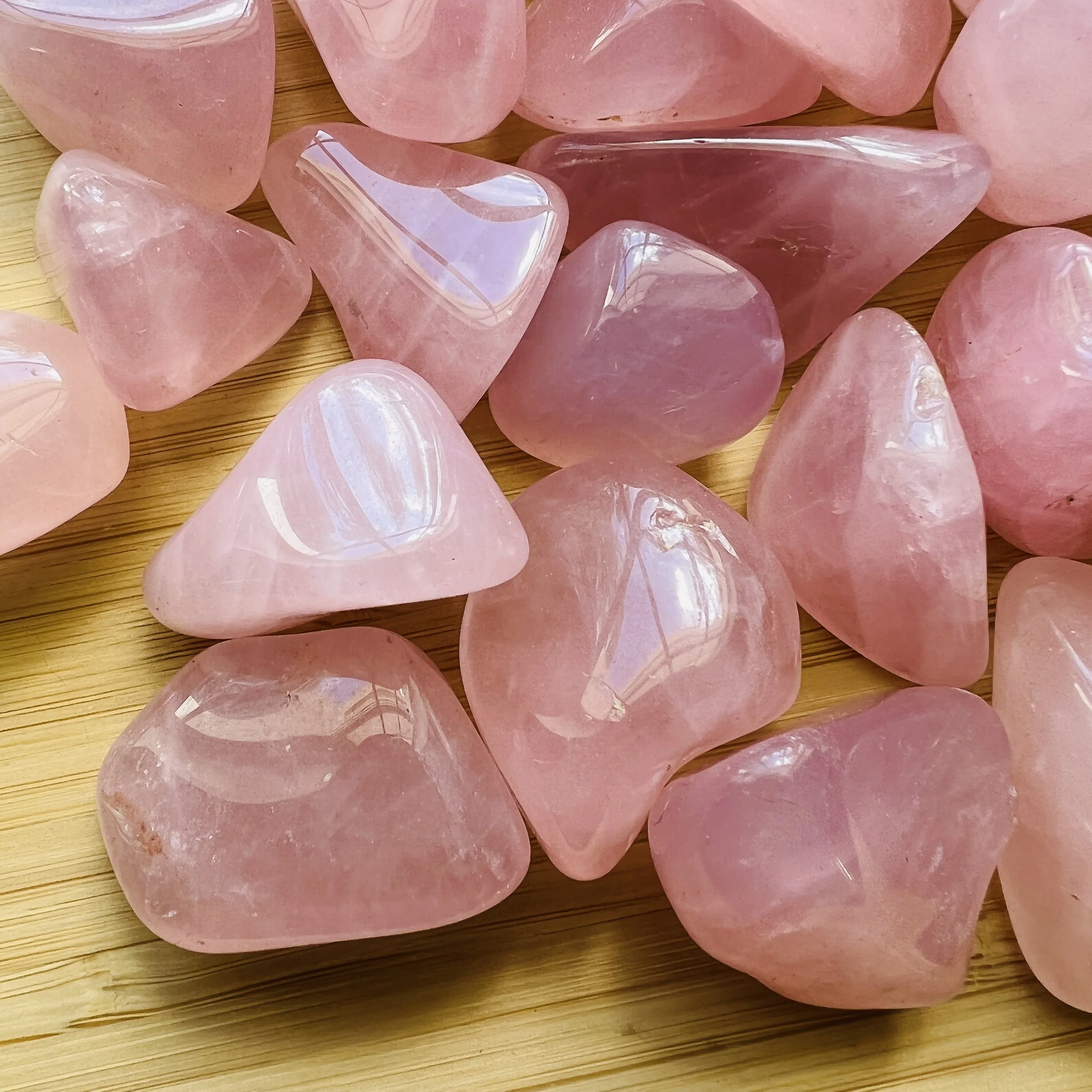 Rose Quartz Tumbled Stones (1-1.50 Inch - AA Grade - 32-48 Pieces Per Pound) Ethically Sourced from Madagascar - Beyond Bohemian