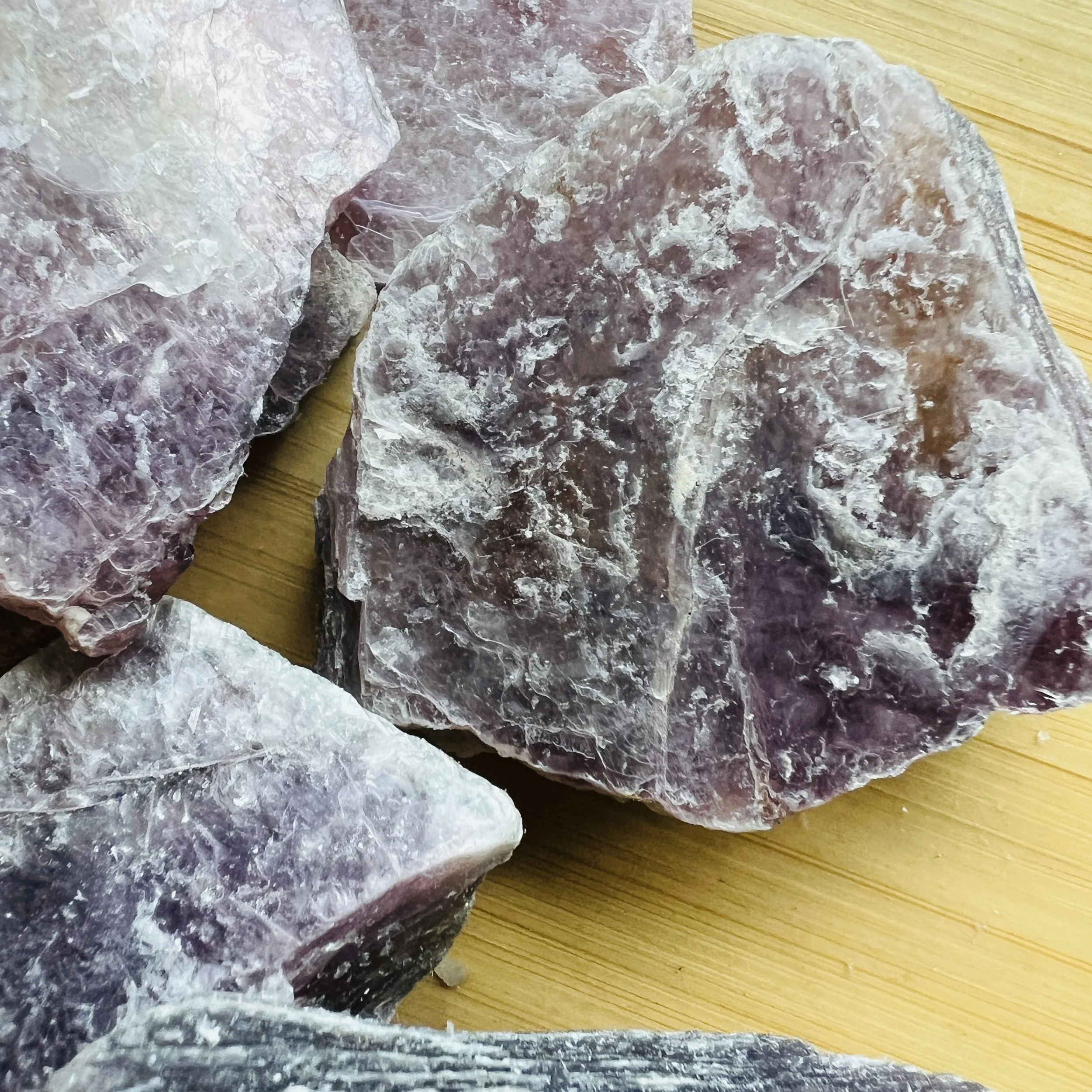Lepidolite Raw Crystal Blades (1-2 Inch - AA Grade - 12-20 Pieces Per Pound) Ethically Sourced from Brazil - Beyond Bohemian