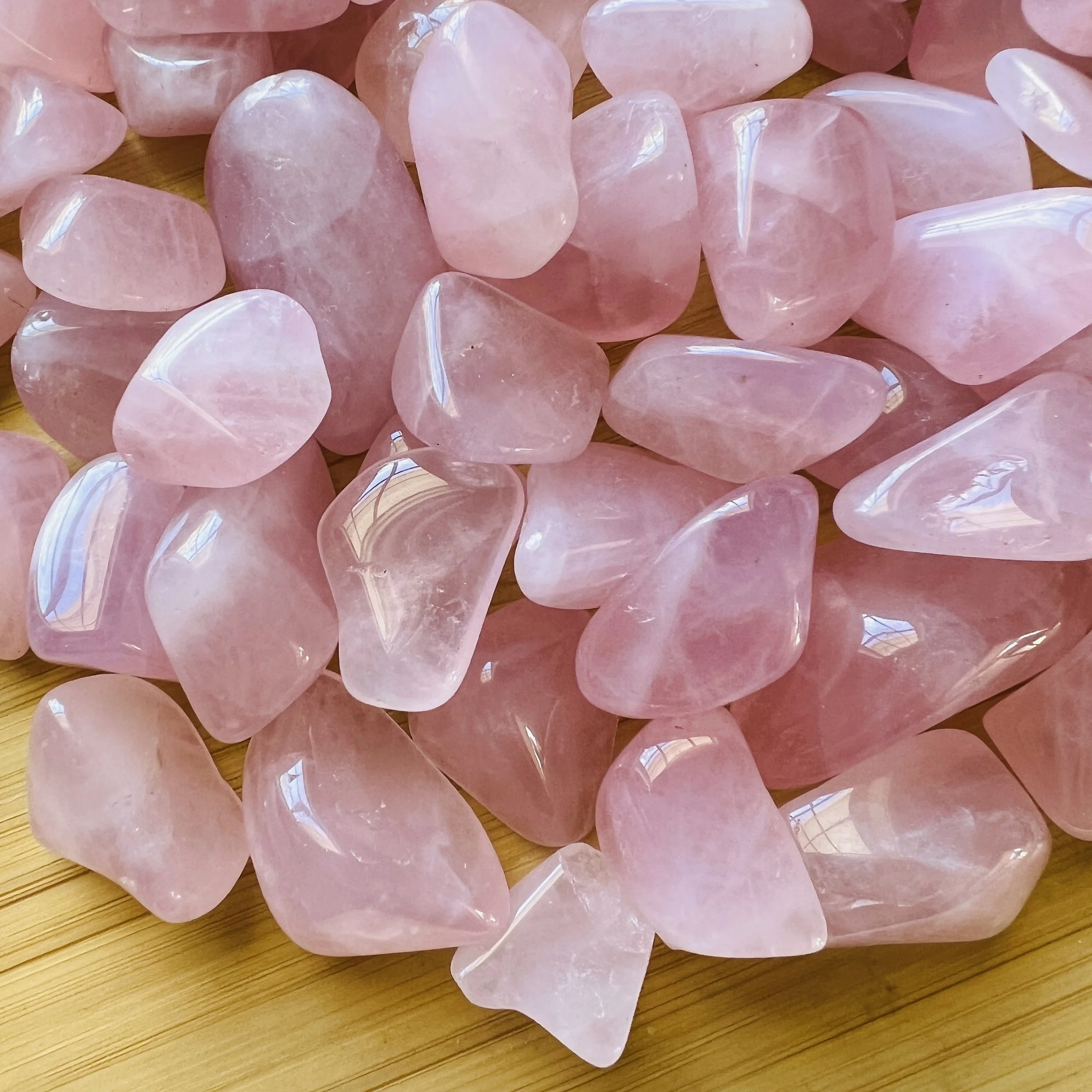 Rose Quartz Tumbled Stones (0.50-1.25 Inch - AA Grade - 64-96 Pieces Per Pound) Ethically Sourced from Madagascar - Beyond Bohemian