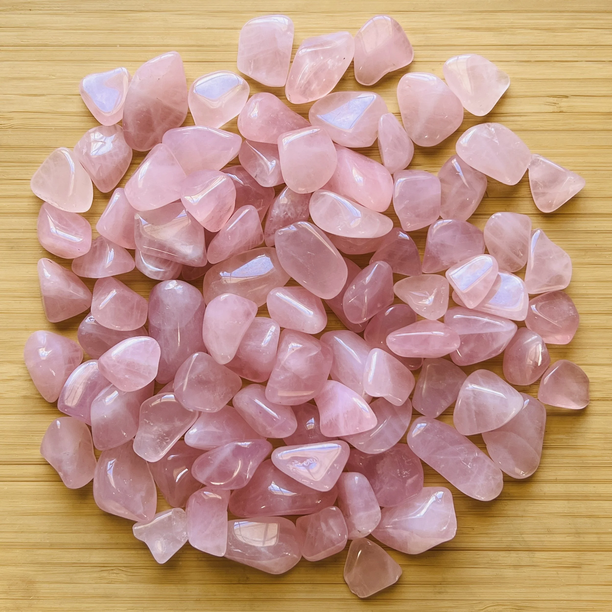 Rose Quartz Tumbled Stones (0.50-1.25 Inch - AA Grade - 64-96 Pieces Per Pound) Ethically Sourced from Madagascar - Beyond Bohemian