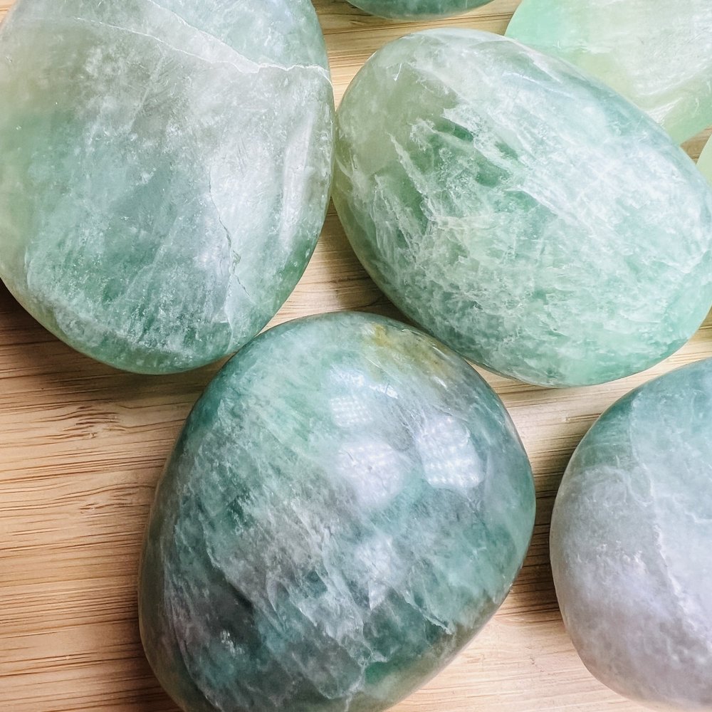 Fluorite Palm Stones Inch A Grade Per Piece) Ethically