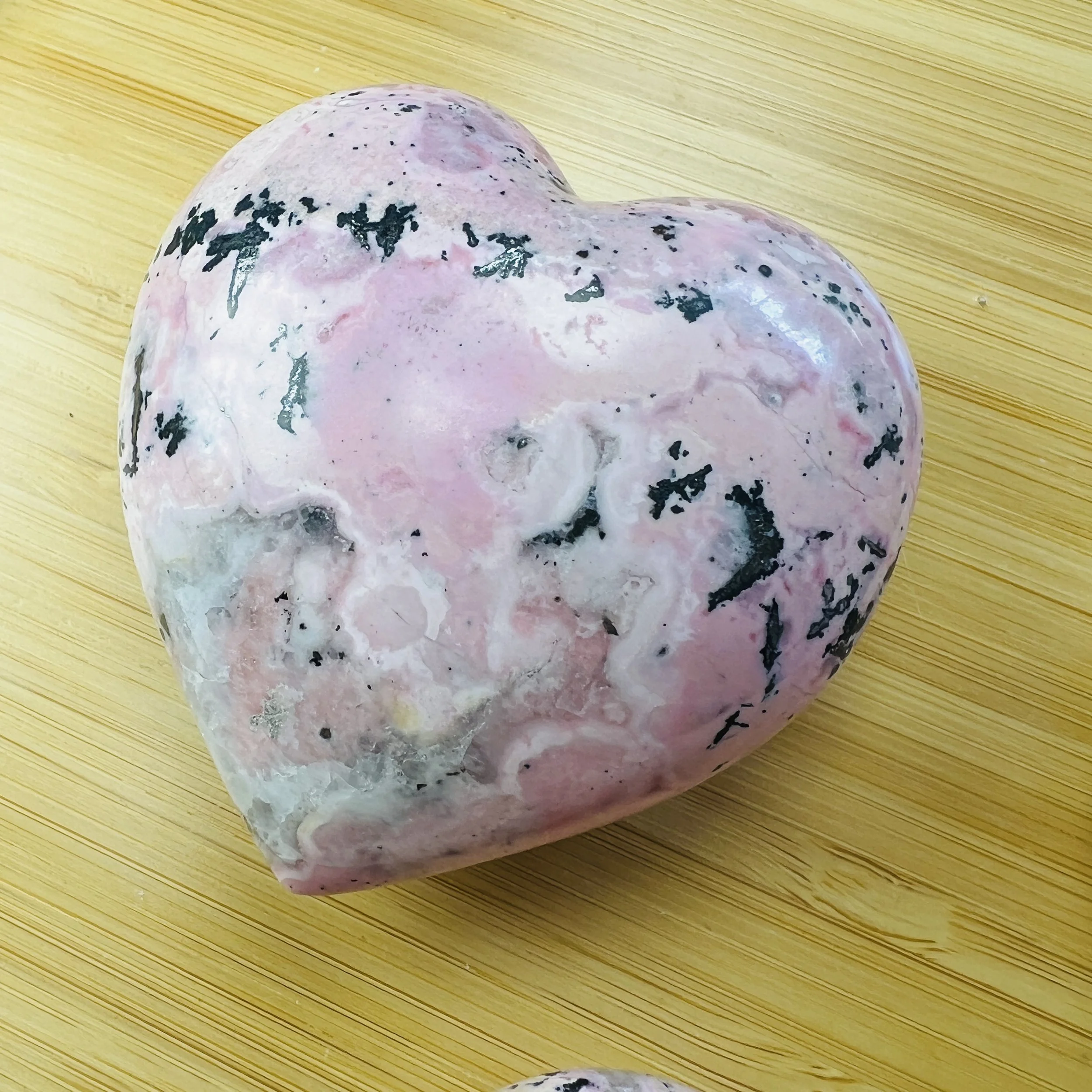 Rhodonite Polished Hearts (2.25-2.50 Inch - AAA Grade - Per Piece) Ethically Sourced from Peru - Beyond Bohemian